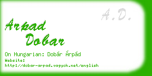 arpad dobar business card