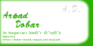 arpad dobar business card